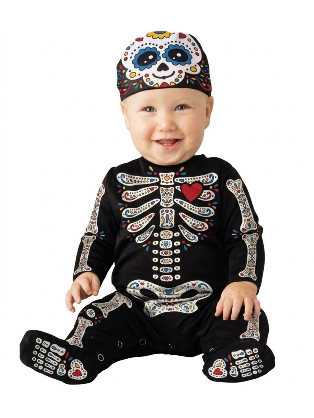 (6-12mo) Infant Day of the Dead Skull Costume Set